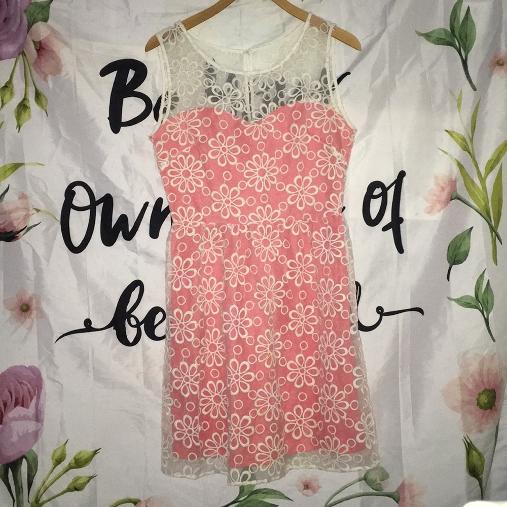 Coral white Design  Dress